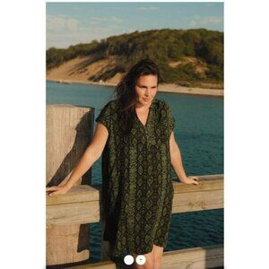 Anthropologie A+ Rachel tunic dress size 3 X plus Green  Snake Print Womens